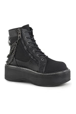 EMILY-114 Ankle Boot | Black Faux Leather