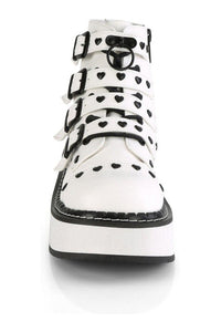 Demonia EMILY-315 Ankle Boot in White Faux Leather