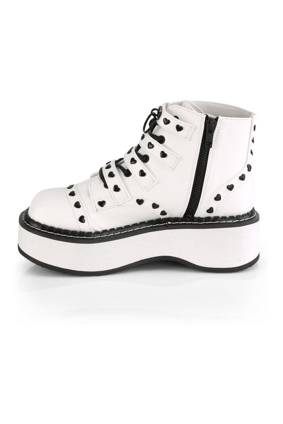 Demonia EMILY-315 Ankle Boot in White Faux Leather