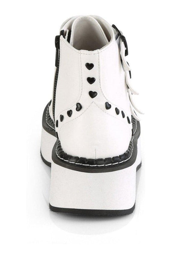 Demonia EMILY-315 Ankle Boot in White Faux Leather