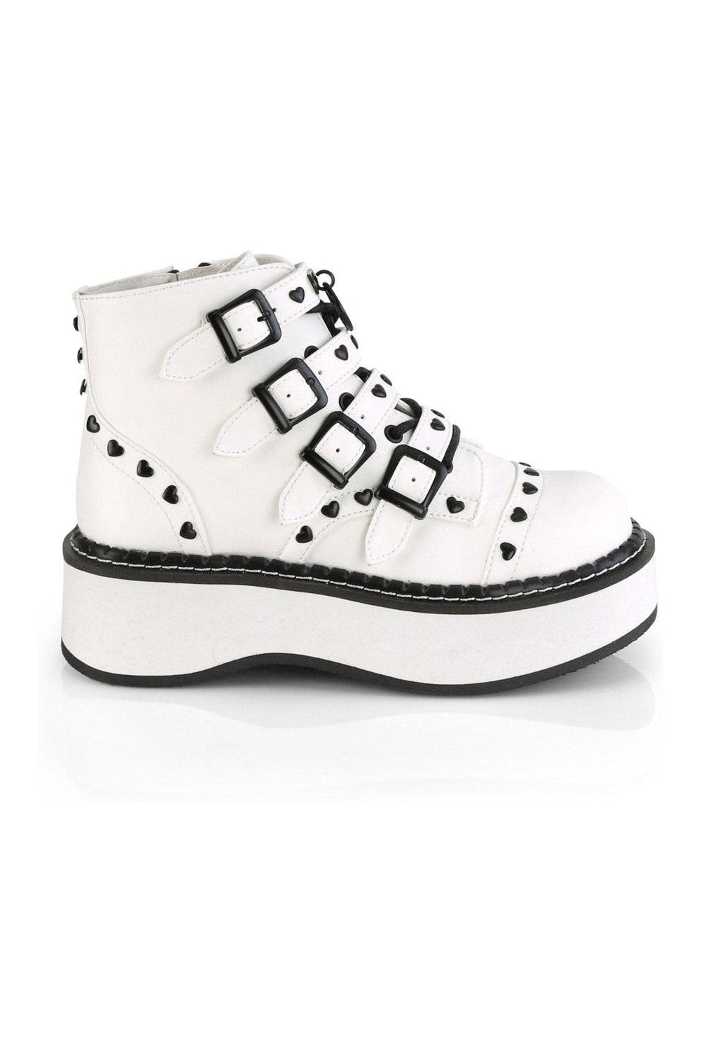 EMILY-315 Ankle Boot | White Faux Leather-Ankle Boots-Demonia-SEXYSHOES.COM