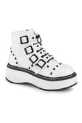 EMILY-315 Ankle Boot | White Faux Leather