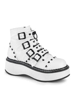 EMILY-315 Ankle Boot | White Faux Leather