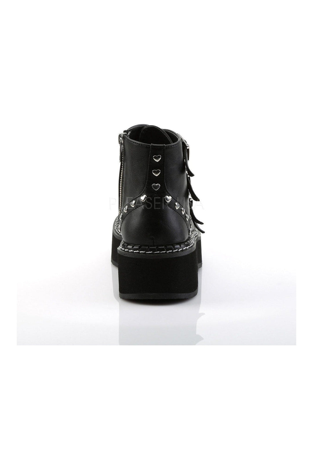 EMILY-315 Demonia Ankle Boot | Black Faux Leather-Demonia-Ankle Boots-SEXYSHOES.COM