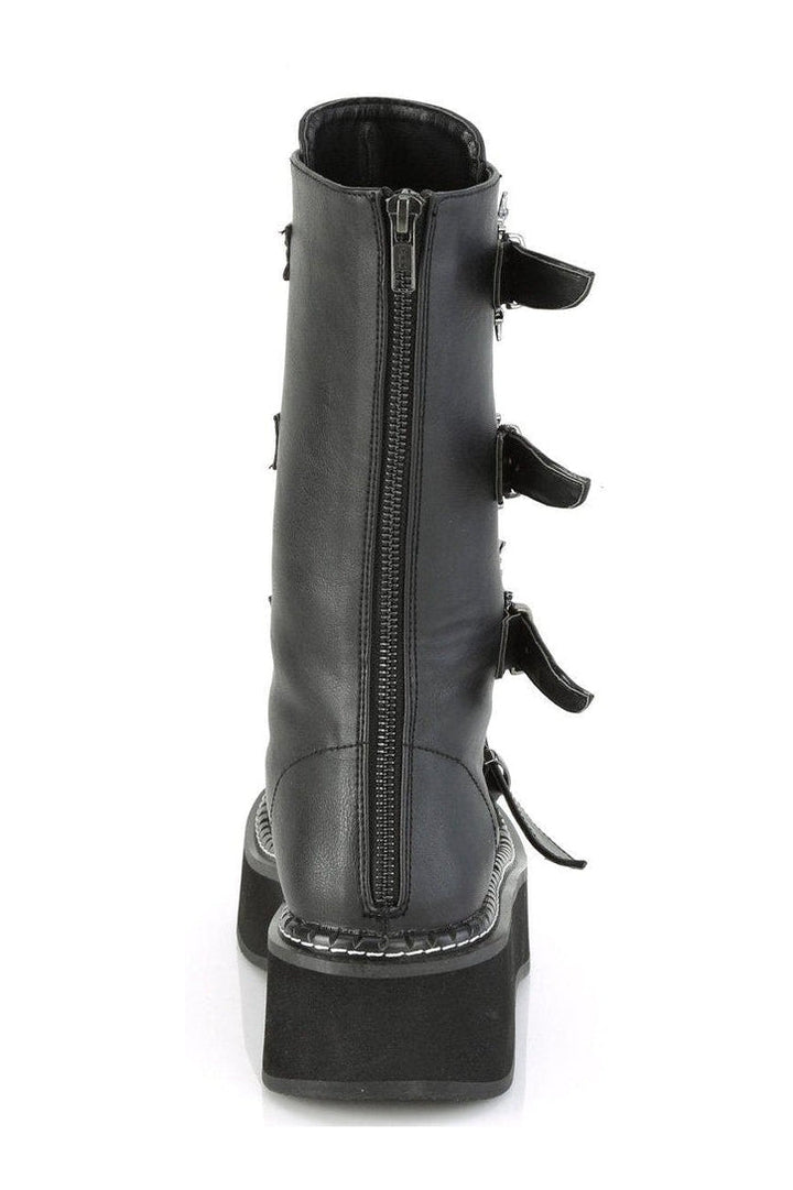 EMILY-322 Knee Boot | Black Faux Leather-Knee Boots-Demonia-SEXYSHOES.COM