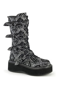 Demonia EMILY-322 Knee Boot in Black Faux Leather from SexyShoes.com