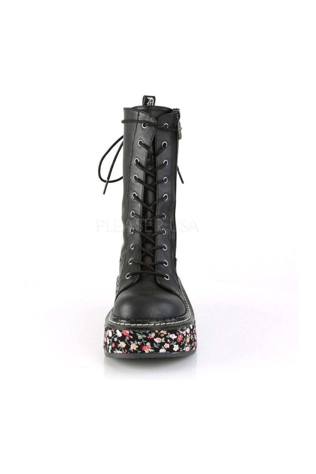 EMILY-350 Demonia Ankle Boot | Black Faux Leather-Demonia-SEXYSHOES.COM