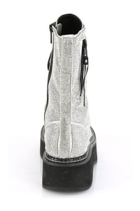 Demonia EMILY-362 Knee Boot in Silver Faux Leather