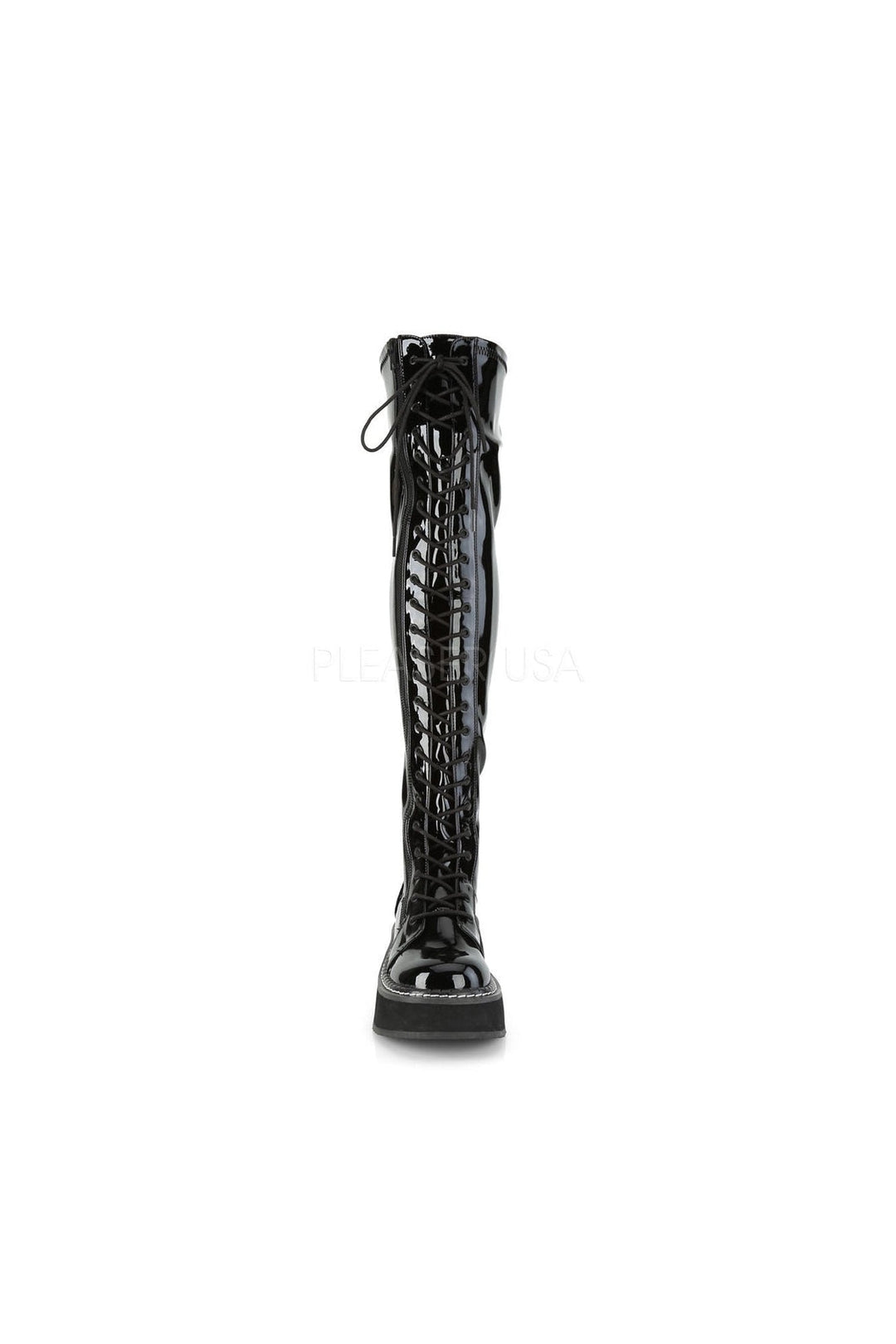 Demonia EMILY-375  Thigh Boot in Black Patent