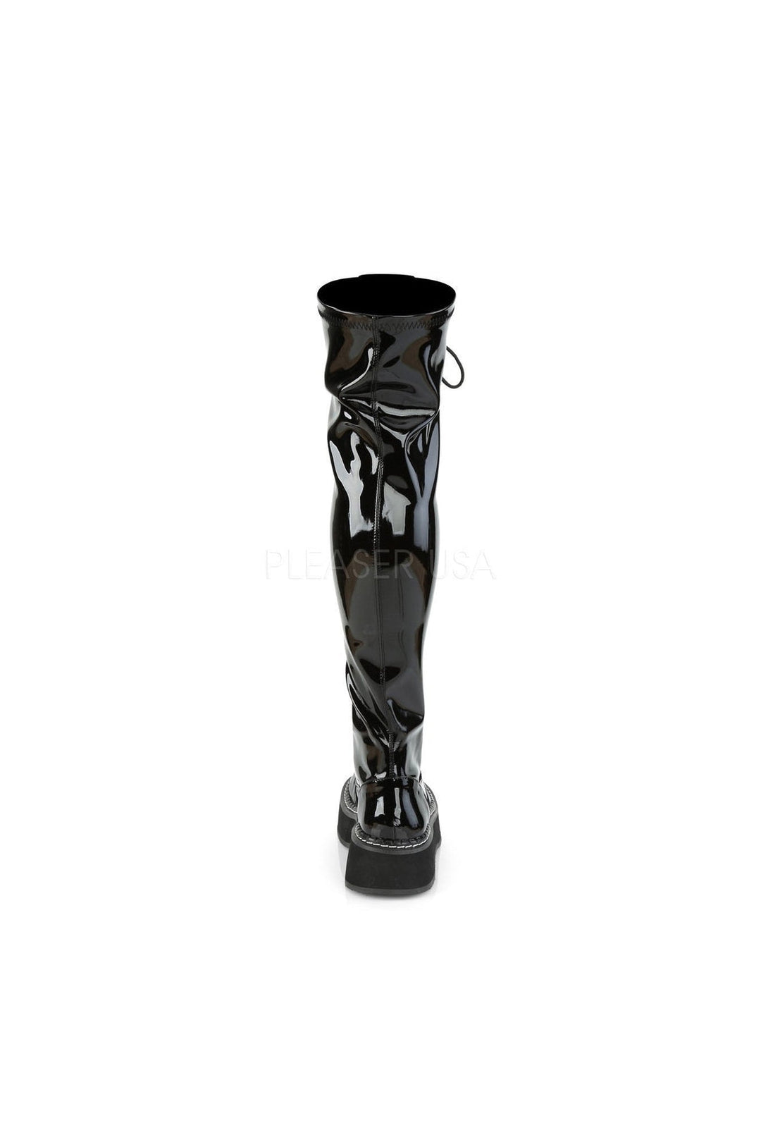 Demonia EMILY-375  Thigh Boot in Black Patent