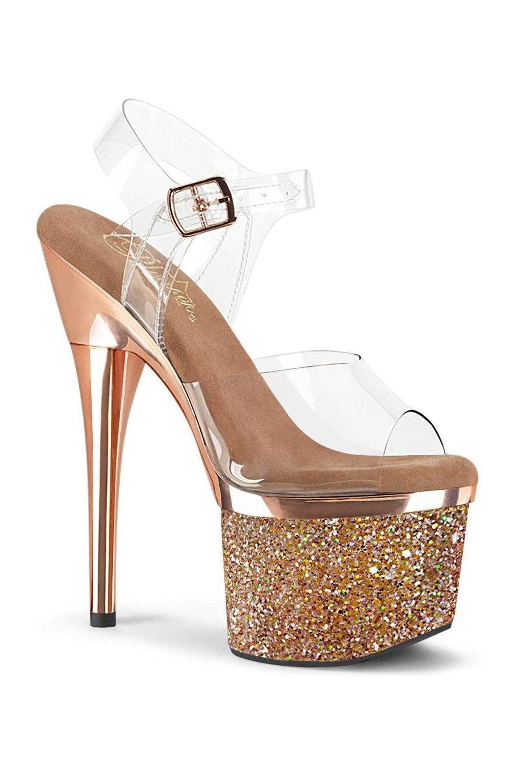 ESTEEM-708CHLG Stripper Sandal | Clear Vinyl-Sandals-Pleaser-Clear-7-Vinyl-SEXYSHOES.COM