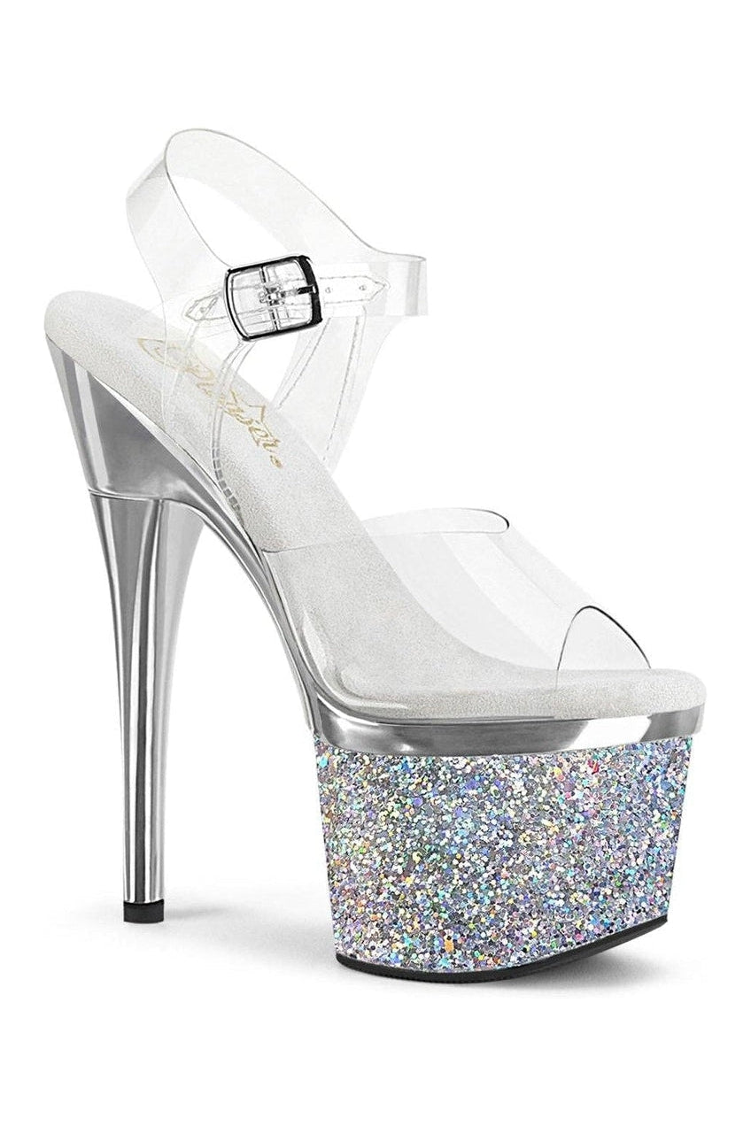 Pleaser ESTEEM-708CHLG Exotic Sandal in Clear Vinyl from SexyShoes.com