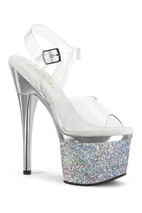 Pleaser ESTEEM-708CHLG Exotic Sandal in Clear Vinyl from SexyShoes.com