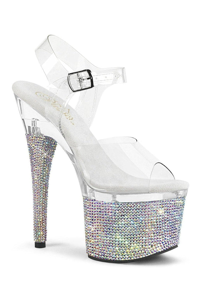 Pleaser ESTEEM-708DM Exotic Sandal in Clear Vinyl from SexyShoes.com