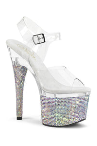 Pleaser ESTEEM-708DM Exotic Sandal in Clear Vinyl from SexyShoes.com