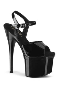 Pleaser ESTEEM-709 Exotic Sandal in Black Patent from SexyShoes.com