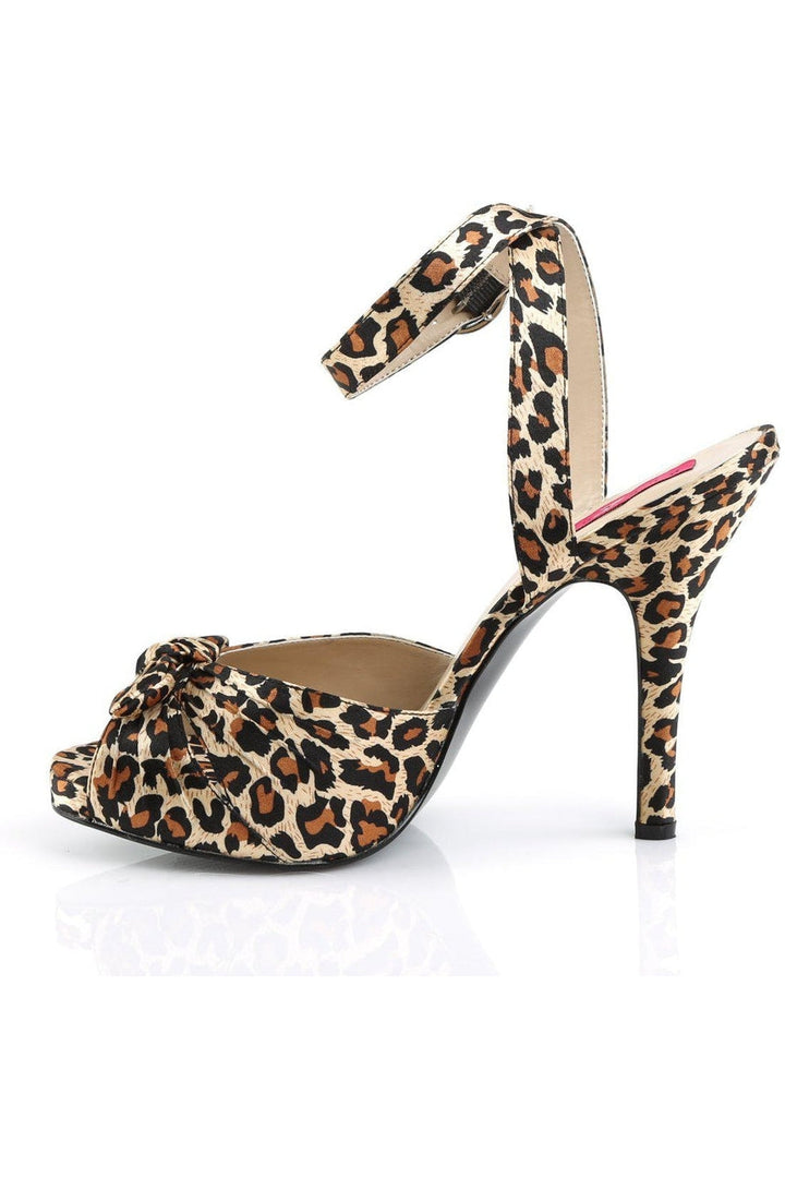 EVE-01 Sandal | Cheetah Genuine Satin-Sandals-Pleaser Pink Label-SEXYSHOES.COM