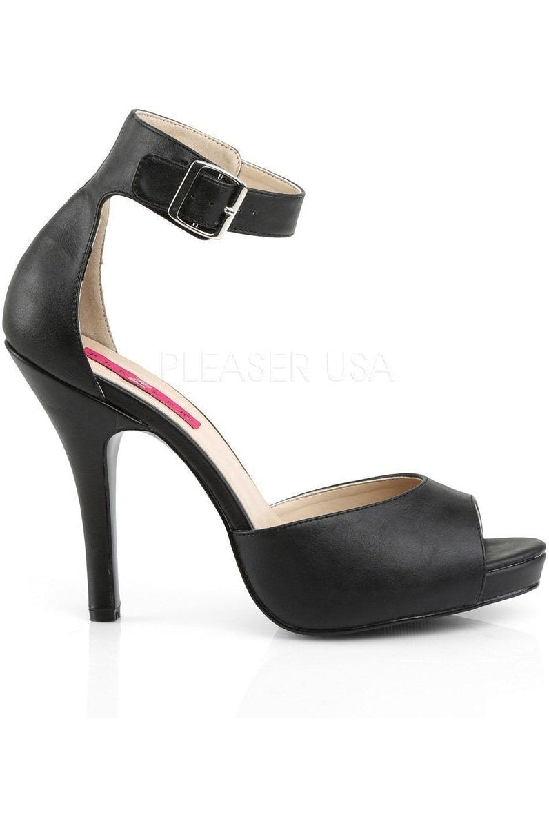 EVE-02 Sandal | Black Faux Leather-Pleaser Pink Label-Sandals-SEXYSHOES.COM