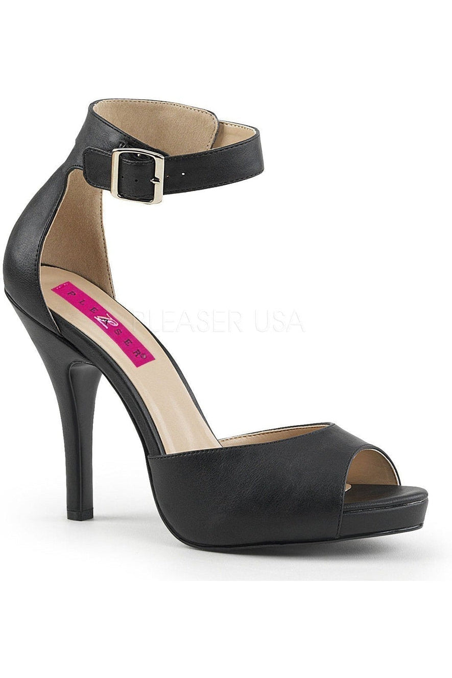 EVE-02 Sandal | Black Faux Leather-Pleaser Pink Label-Black-Sandals-SEXYSHOES.COM