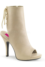 EVE-102 Ankle Boot | Bone Faux Leather