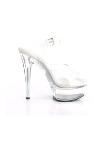 Pleaser EXCITE-608 Sandal in Clear Vinyl