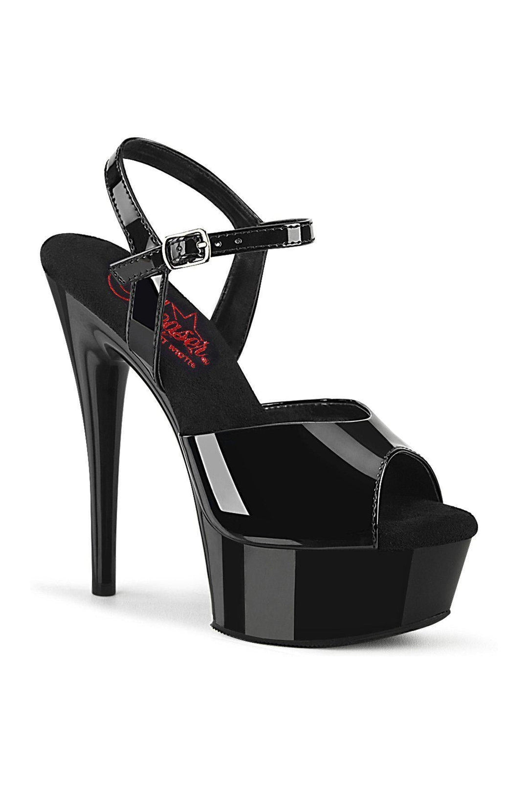 EXCITE-609 Sandal | Black Patent-Sandals-Pleaser-Black-11-Patent-SEXYSHOES.COM