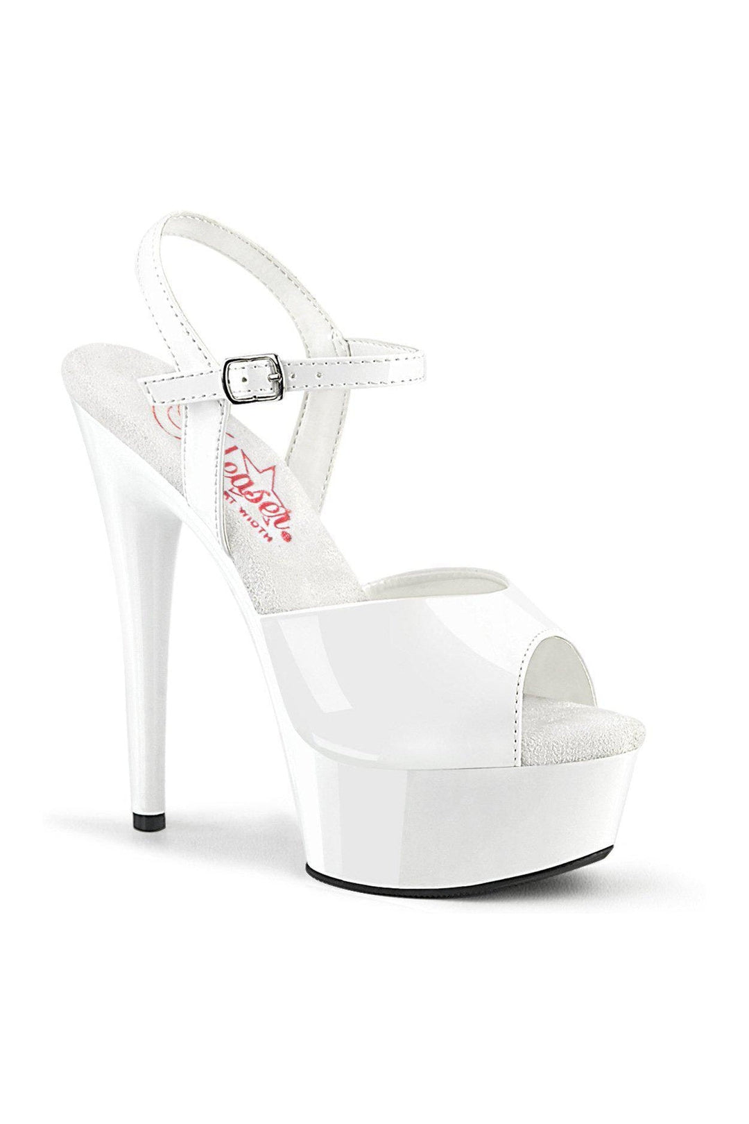 Pleaser EXCITE-609 Sandal in White Patent from SexyShoes.com