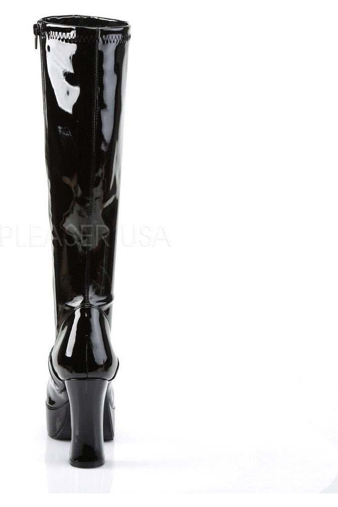 EXOTICA-2000 Go Go Boot | Black Patent-Funtasma-Knee Boots-SEXYSHOES.COM