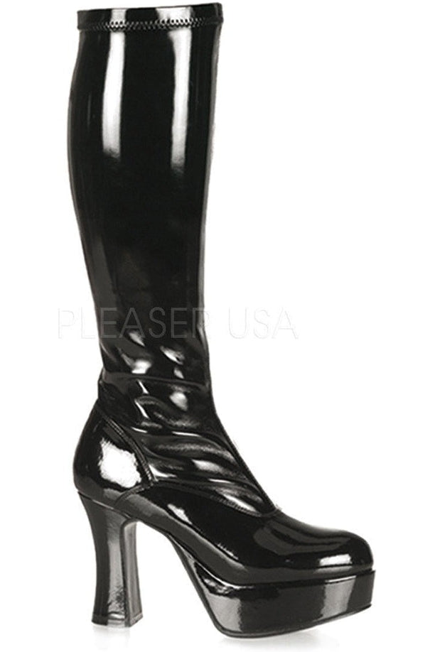 EXOTICA-2000 Go Go Boot | Black Patent-Funtasma-Black-Knee Boots-SEXYSHOES.COM