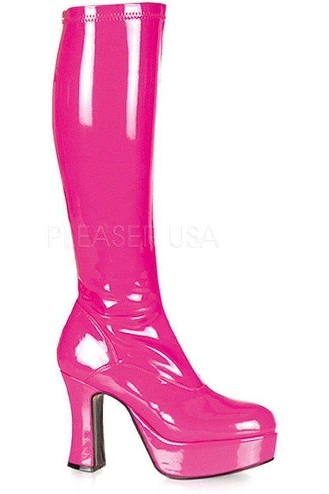 EXOTICA-2000 Go Go Boot | Fuschia Patent-Funtasma-Fuschia-Knee Boots-SEXYSHOES.COM