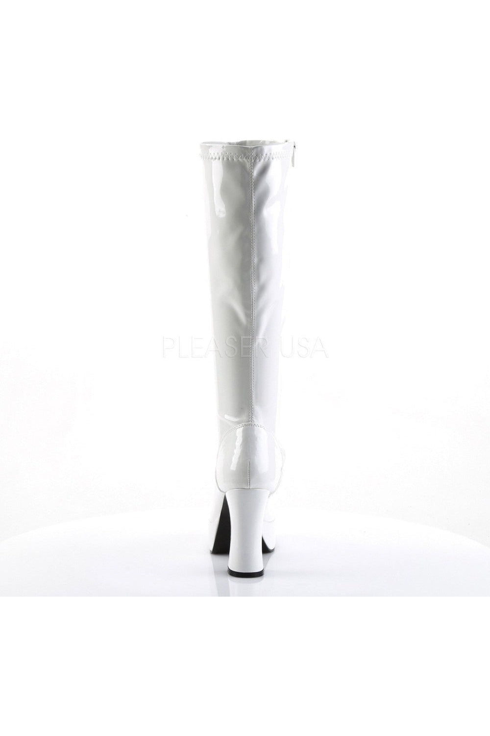 EXOTICA-2000 Go Go Boot | White Patent-Funtasma-Knee Boots-SEXYSHOES.COM