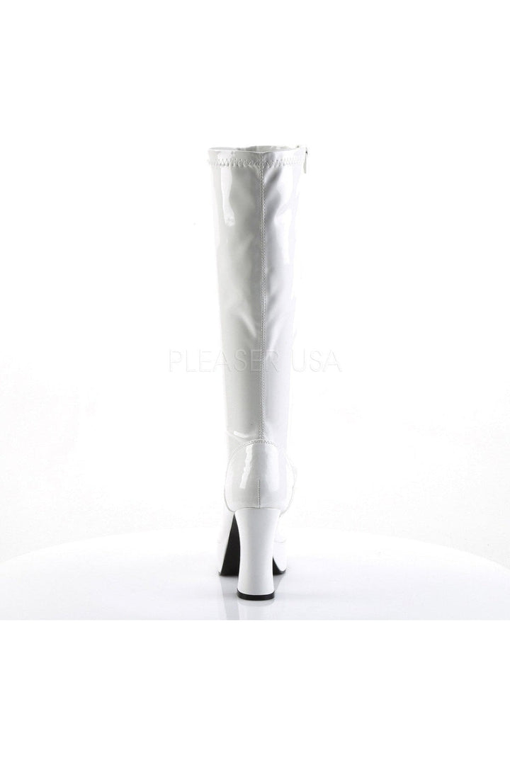 EXOTICA-2000 Go Go Boot | White Patent-Funtasma-Knee Boots-SEXYSHOES.COM