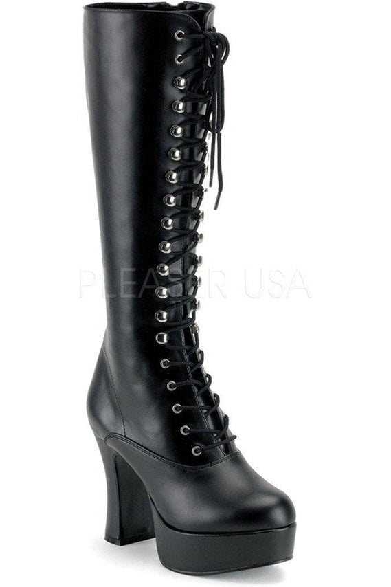 EXOTICA-2020 Knee Boot | Black Faux Leather-Funtasma-Black-Knee Boots-SEXYSHOES.COM