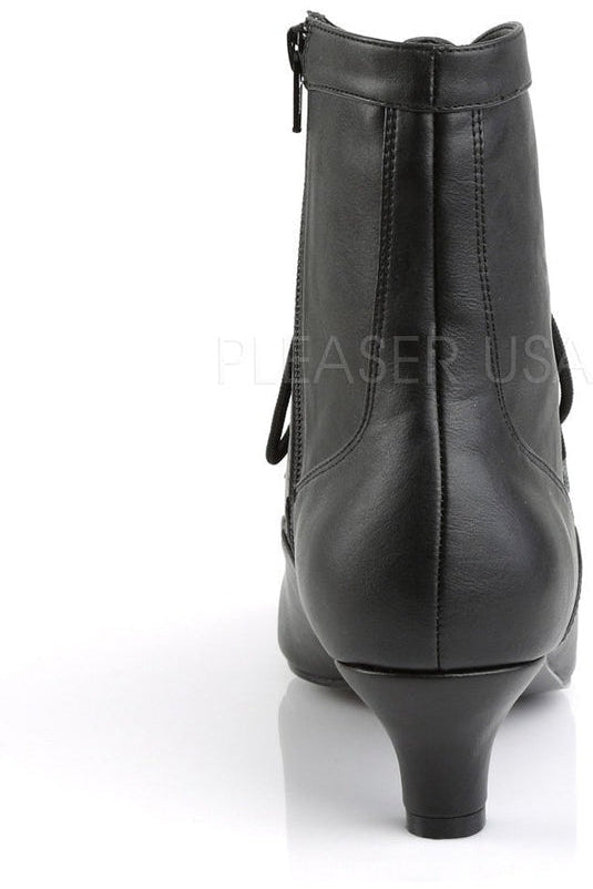 Pleaser Pink Label FAB-1005 Ankle Boot in Black Faux Leather