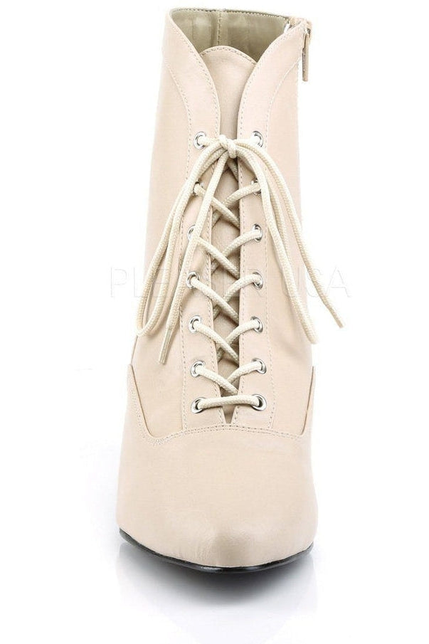 FAB-1005 Ankle Boot | Bone Faux Leather-Pleaser Pink Label-Ankle Boots-SEXYSHOES.COM