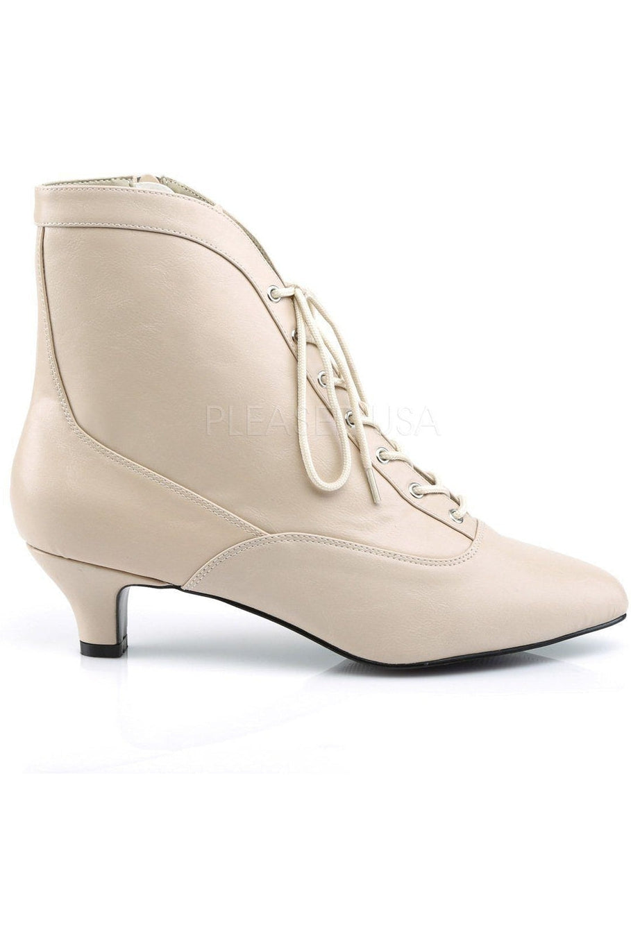 FAB-1005 Ankle Boot | Bone Faux Leather-Pleaser Pink Label-Ankle Boots-SEXYSHOES.COM