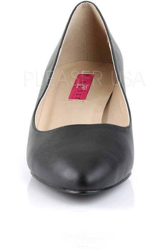 Pleaser Pink Label FAB-420 Pump in Black Faux Leather