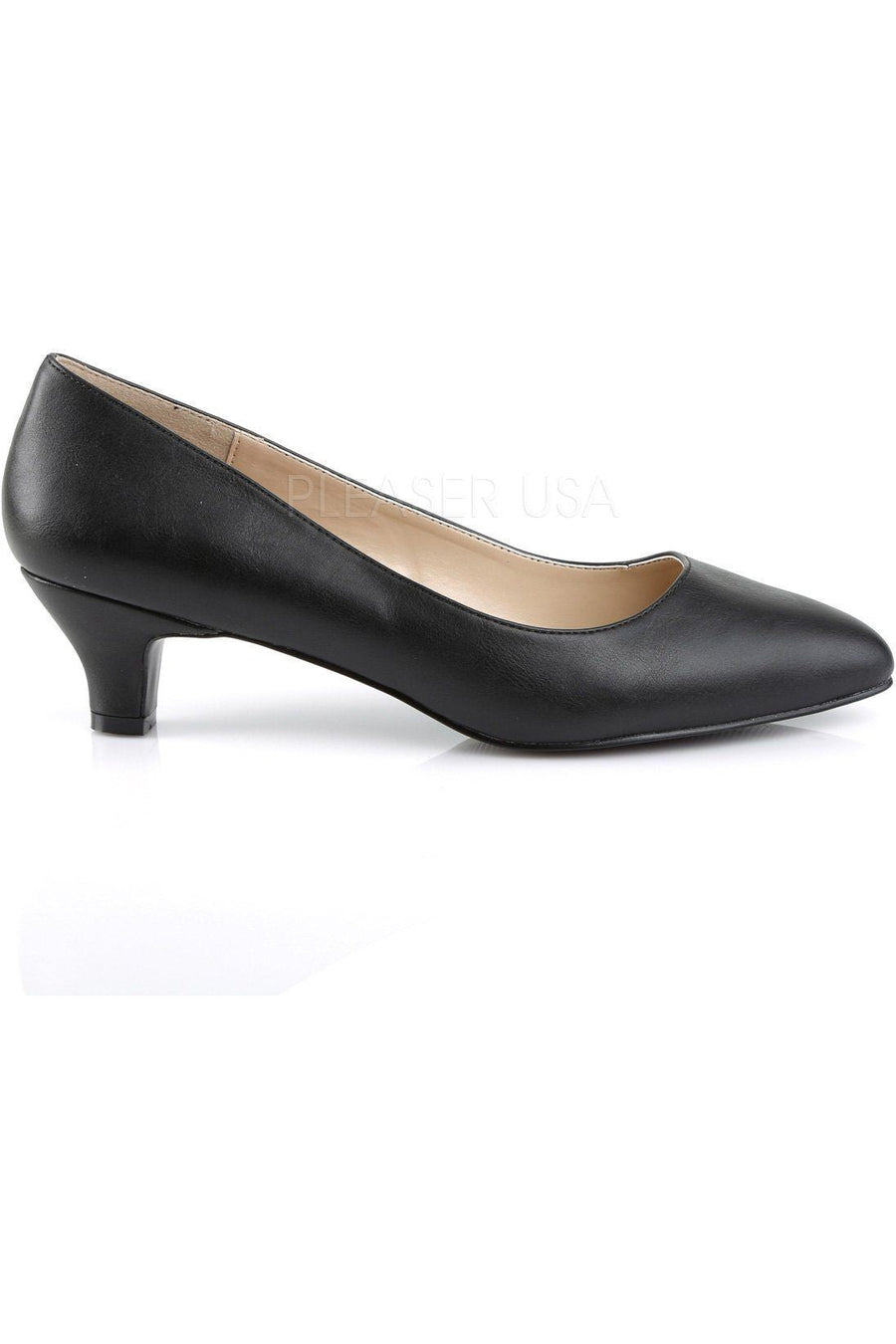 Pleaser Pink Label FAB-420 Pump in Black Faux Leather