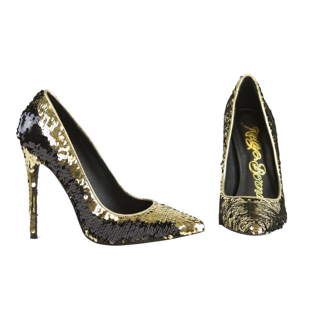 Famous Pump | Gold Sequins-Nelly Bernal-Pumps-SEXYSHOES.COM