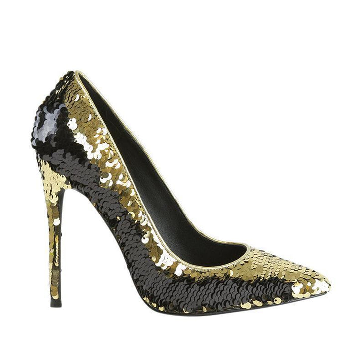 Famous Pump | Gold Sequins-Nelly Bernal-Gold-Pumps-SEXYSHOES.COM