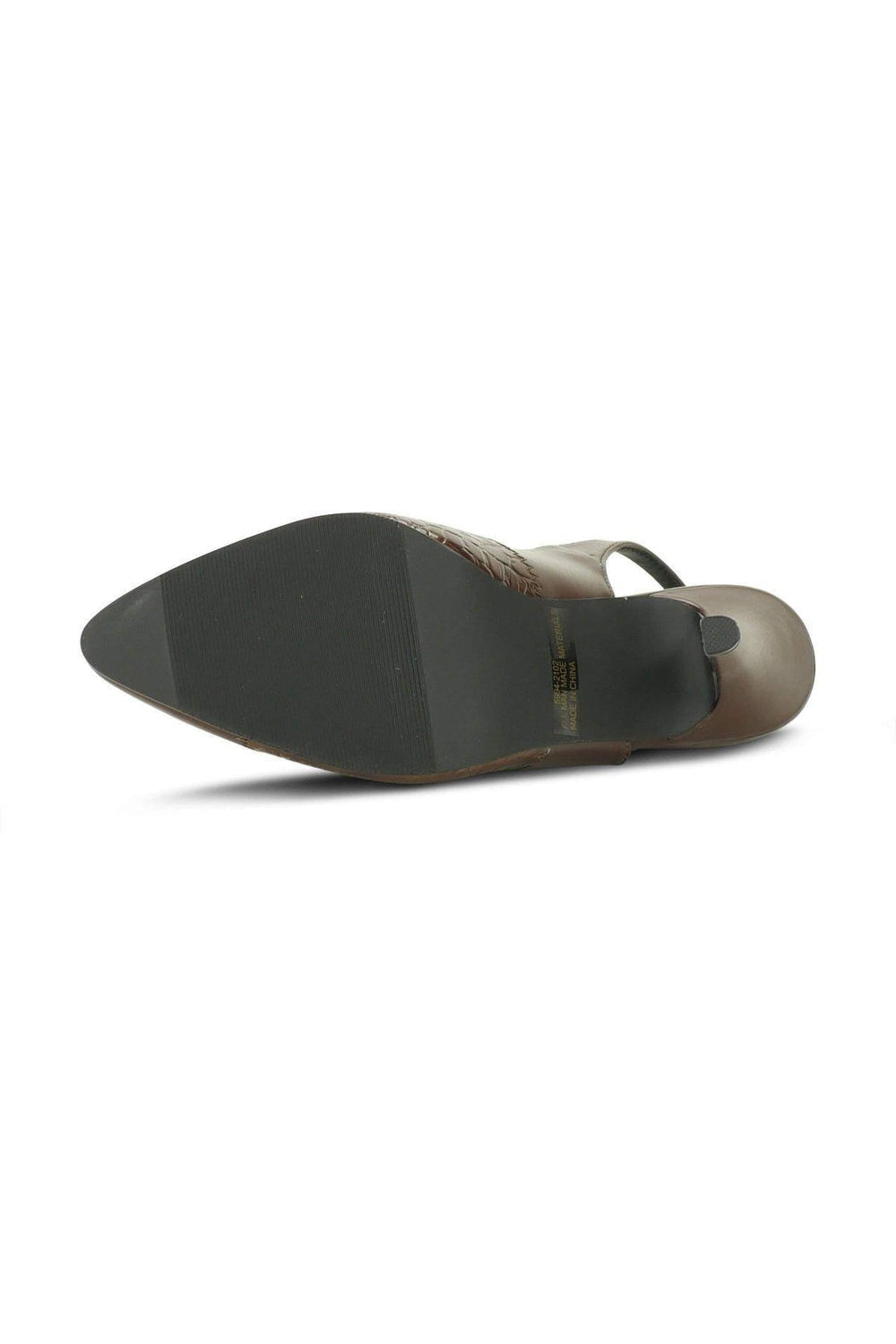 Fashions Slingback | Brown Faux Leather Snake Trim-Sexyshoes Brand-Pumps-SEXYSHOES.COM