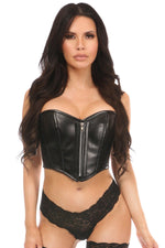 Faux Leather Bustier with Zipper