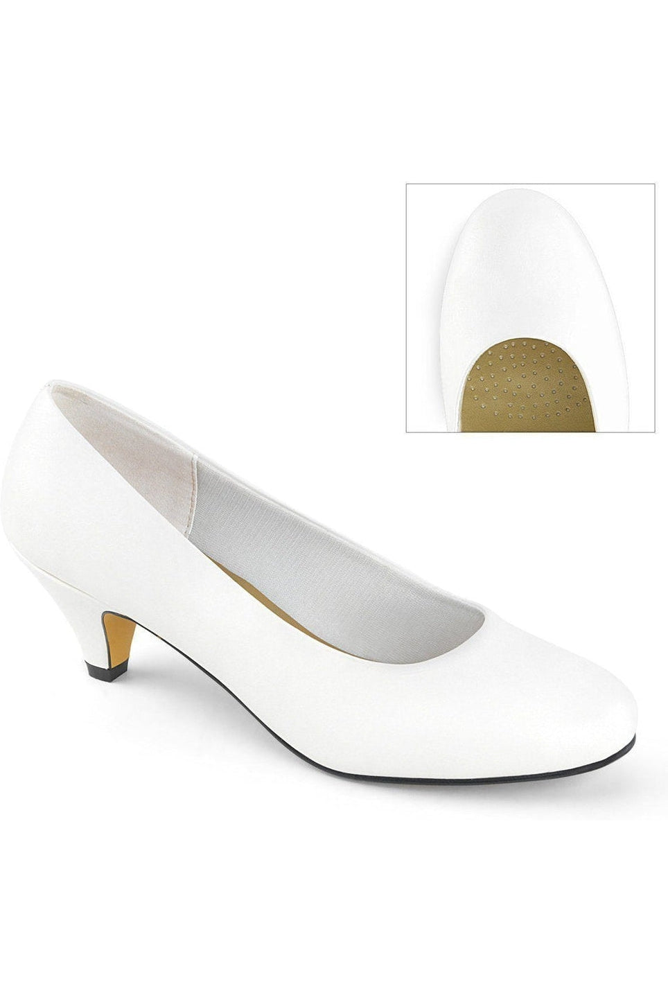 FEFE-01 Pump | White Faux Leather-Pleaser Pink Label-SEXYSHOES.COM