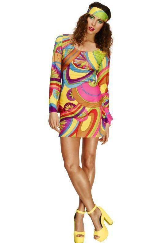 Fever 70s Flower Power Costume | Multi-Fever-Multi-Retro Costumes-SEXYSHOES.COM