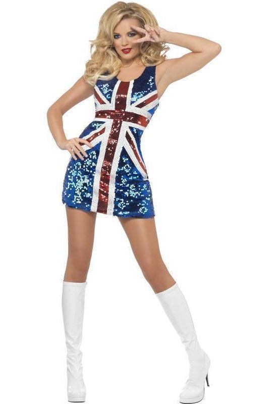 Fever All that Glitters Rule Britannia Costume | Blue-Fever-Blue-Retro Costumes-SEXYSHOES.COM