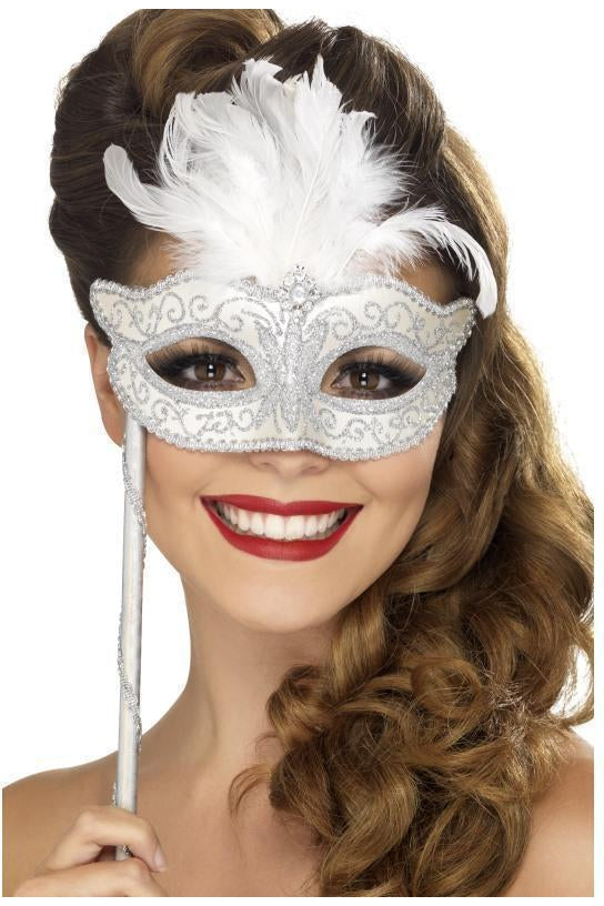 Fever Baroque Fantasy Eyemask | Silver-Fever-Silver-Eyemask-SEXYSHOES.COM