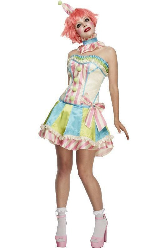Fever Deluxe Vintage Clown Costume with Corset | White-Fever-White-Circus Themed Costumes-SEXYSHOES.COM