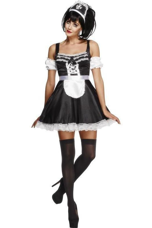 Fever Flirty French Maid Costume | Black-Fever-Black-Maid Costumes-SEXYSHOES.COM