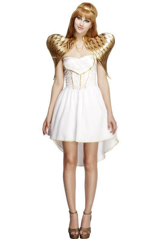Fever Glamorous Angel Costume with Dress | White-Fever-White-Victorian Costumes-SEXYSHOES.COM