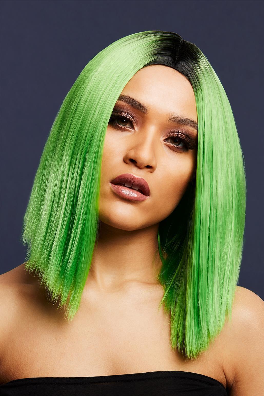 Fever Kylie Wig | Lime Green-Wigs-Fever-Green-O/S-SEXYSHOES.COM